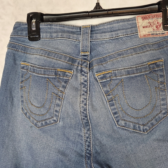 True Religion Blue Distressed Jean Shorts - Picture 5 of 5